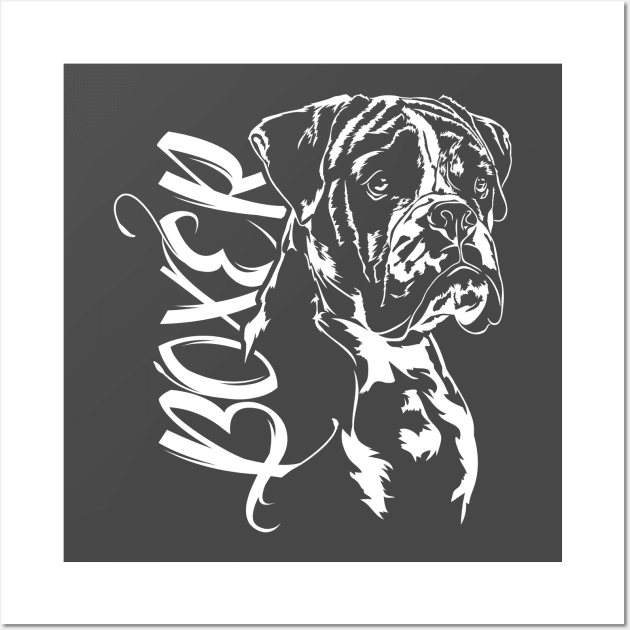 German Boxer dog portrait dog lovers Wall Art by wilsigns